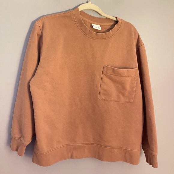 Zara Tops - Zara dusty rose pocket crewneck sweatshirt L